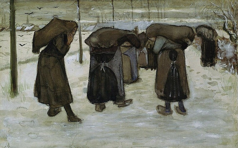 Women carrying sacks of coal in the snow, november 1882 by Vincent Van Gogh. Image copyright (and used with permission) from Collection Kröller-Müller Museum, Otterlo, the Netherlands