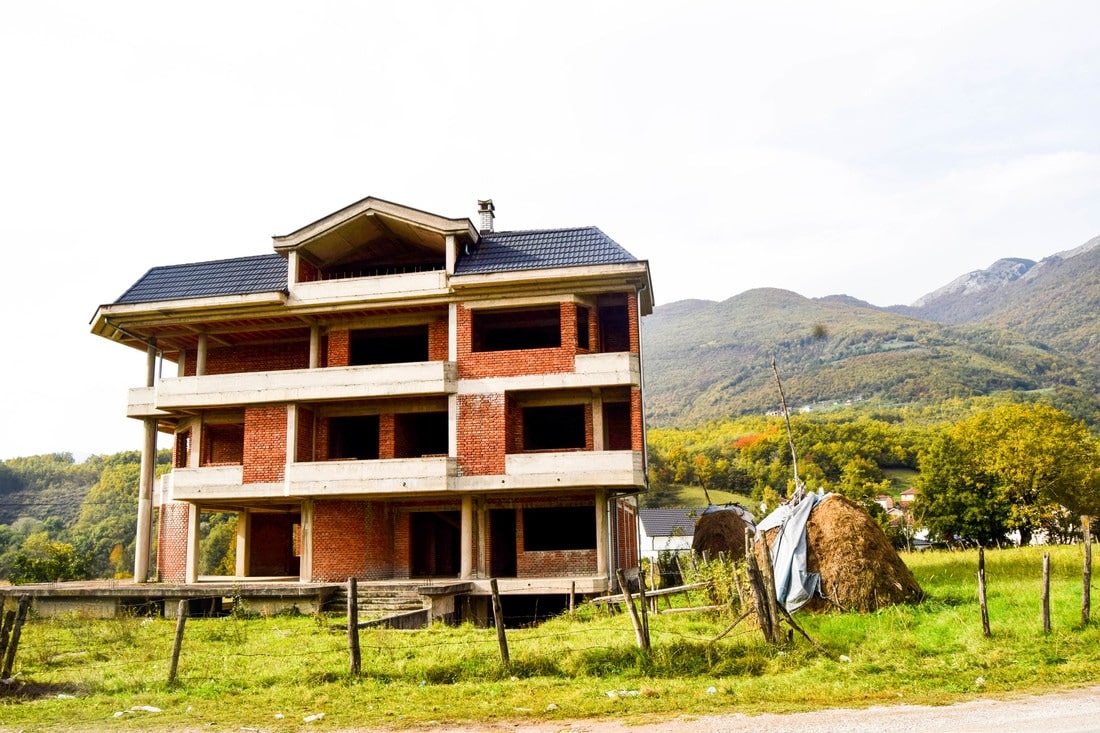 House under construction in Radavc Kosovo