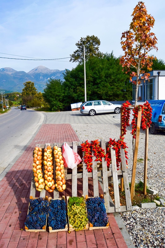 Fruit stand in Kosovo.