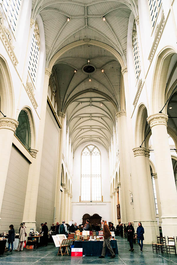 Interior of the Hooglandse Kerk in Leiden during an event.