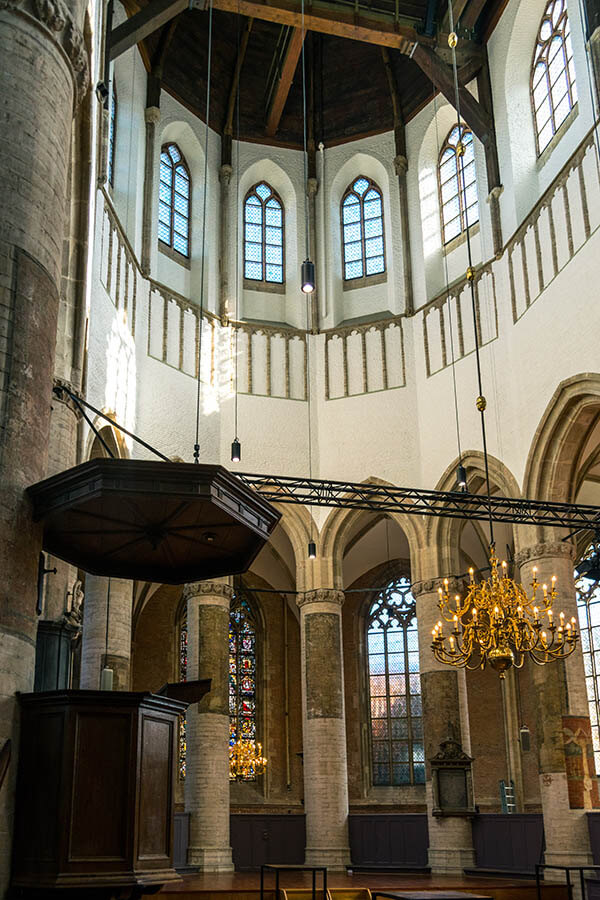 Interior of the Pieterskerk in Leiden, one of the churches where the Pilgrims attended services in Leiden! #travel #history #religion #leiden #holland #netherlands 