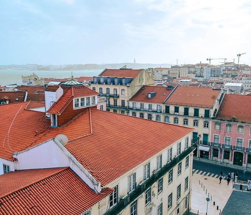 Beautiful viewpoint of Lisbon from a Miradouro, one of  the things that you must do in Lisbon!