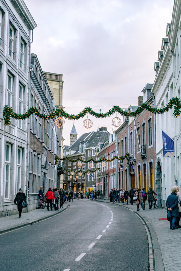 Beautiful street in Maastricht, a beautiful city in the south of the Netherlands