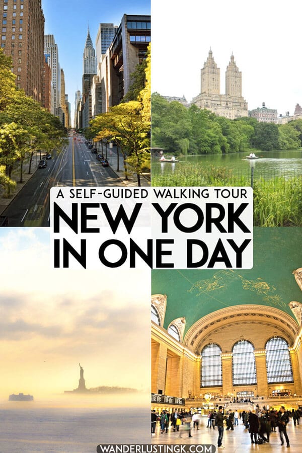 Only have one day in New York City? Follow this self-guided walking tour of Manhattan (with subway breaks) written by a native New Yorker to see the best of New York in one day. #travel #NYC #NewYork