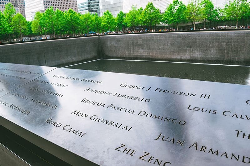9/11 Memorial with names