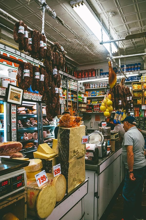 Customer lined up at Teitel Brothers, an iconic shop in Belmont, the Bronx