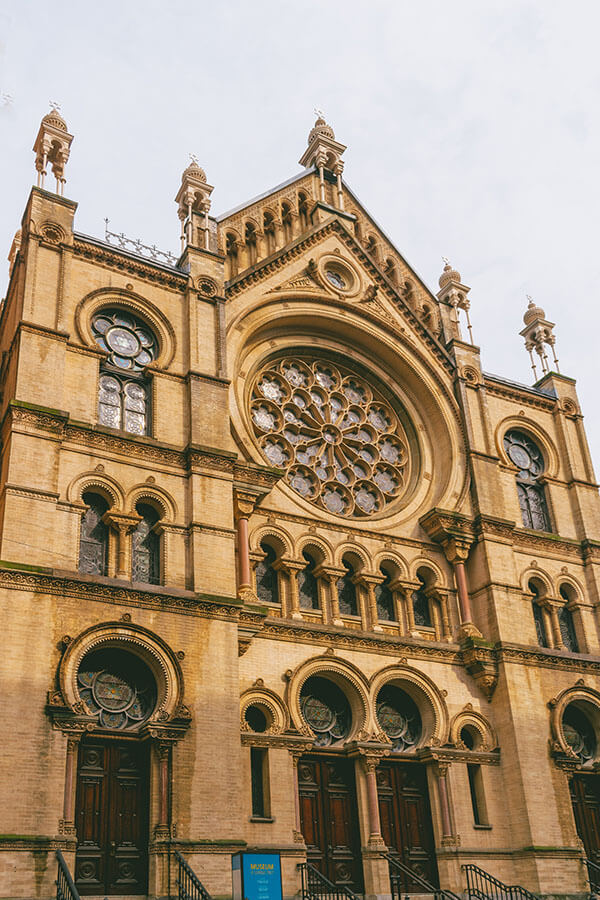 Exterior of beautiful synagogue in New York City