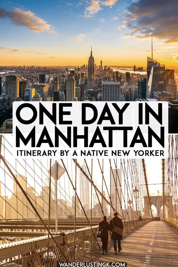 Planning one day in Manhattan, New York City? Your perfect one day itinerary for Manhattan written by a native New Yorker covering the highlights of New York in one day. #NYC #travel #manhattan #USA
