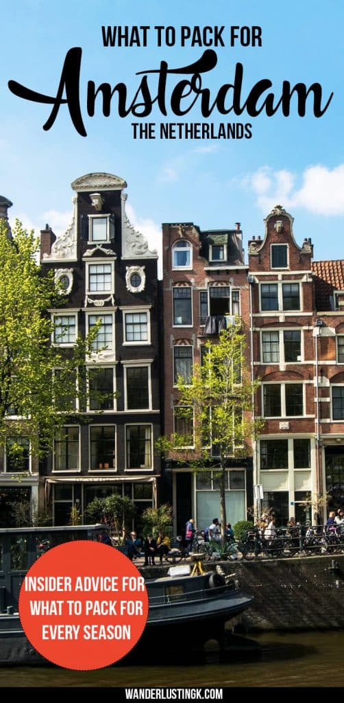 Wondering what to wear in Amsterdam, the Netherlands? Read a resident’s multi-season packing list with what to pack for Amsterdam & what NOT to bring.