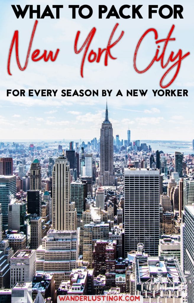Wondering what to wear in New York City? Read a local's multi-season packing list with what to pack for New York City & what NOT to bring. #NYC #travel