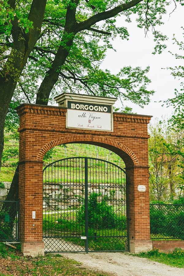 Gate outside of Borgogno, one of the most famous Barolo producers in Barolo, Italy