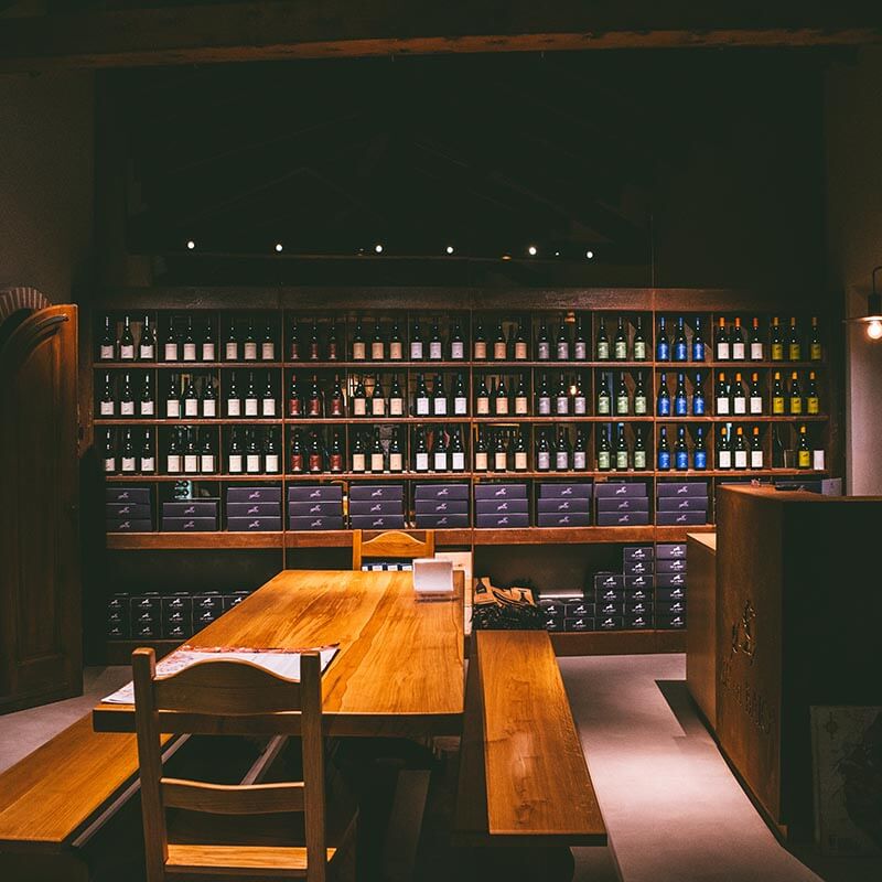 Private wine tasting room in a Barbaresco winery