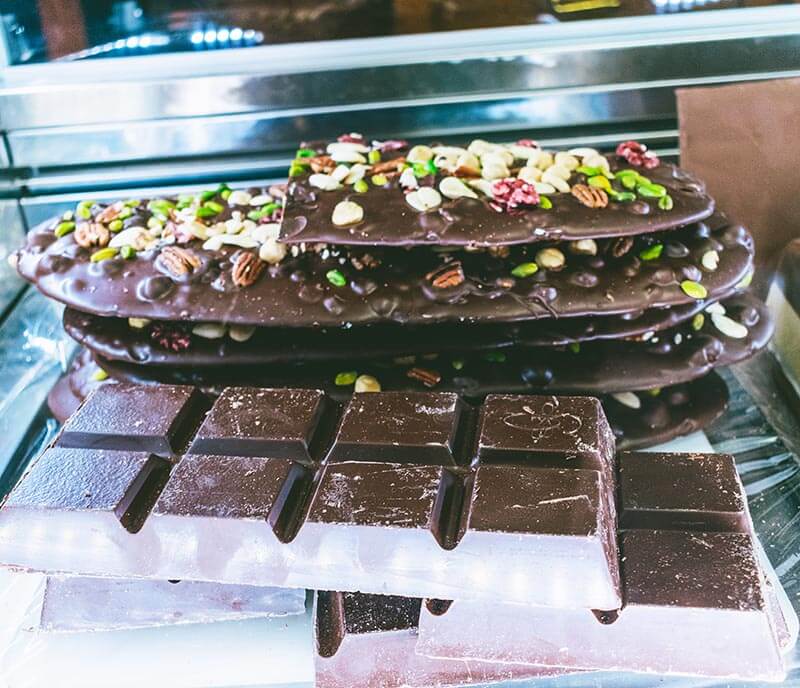 Gianduja-Schokoladentafel in Turin, eine der besten regionalen Speisen Italiens, die man probieren sollte.