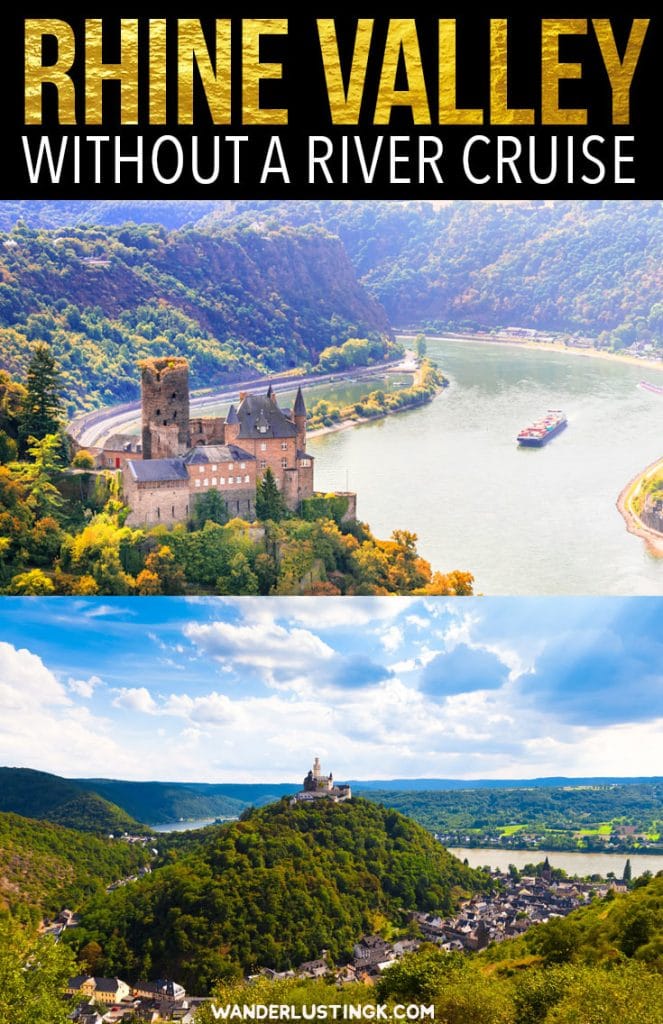 Tips for visiting the Rhine Valley wine region in Germany independently without a river cruise. Includes tips for visiting Rhine Valley on a budget. #Travel #Germany #Europe #Wine