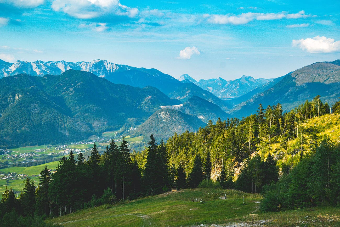 Beautiful view of the mountains in Austria.  Read how to do adventure travel in Austria on a budget! #travel #mountains #austria