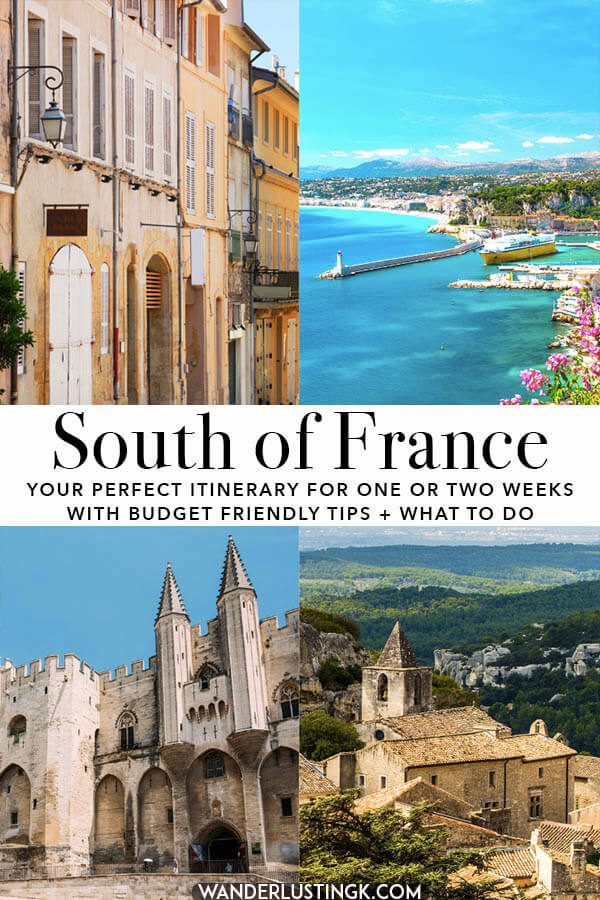 Planning your trip to the South of France? Read your perfect itinerary for the South of France, focused on Provence, for two weeks or one week! Includes cost-cutting tips and what to do in each city!