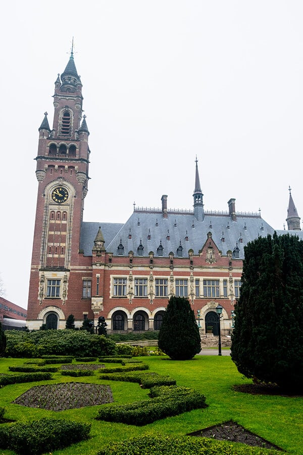 Beautiful exterior of the Vredespaleis, one of the top attractions in the Hague, the Netherlands.  Visiting the Peace Palace isn't easy, but it's worth the trip. #travel #holland #denhaag #netherlands #nederland