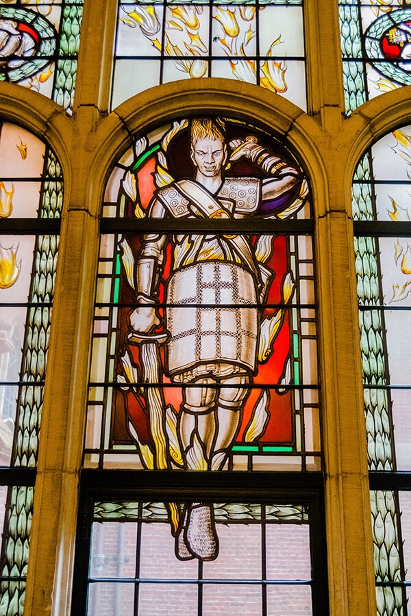 Beautiful stained glass window within the Peace Palace in the Hague, the Netherlands.  The interior of the building is truly worth seeing. #stainedglass #art #holland 