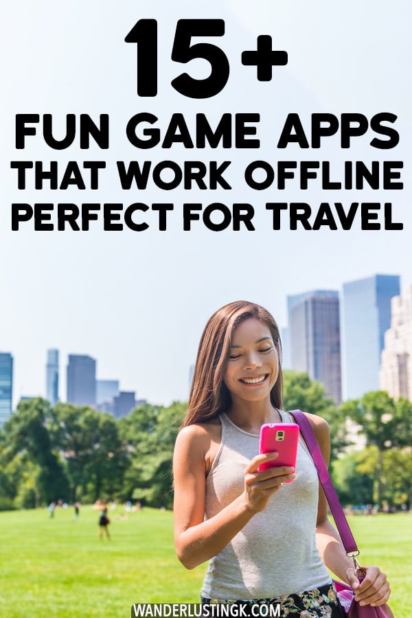 Suchst du nach den besten Reisespielen, die offline funktionieren? 15+ lustige Spiele für iPhone und Android, die du auf deinen Reisen oder während eines langen Fluges spielen willst! #Reisen #Spiele #Spiele #Apps