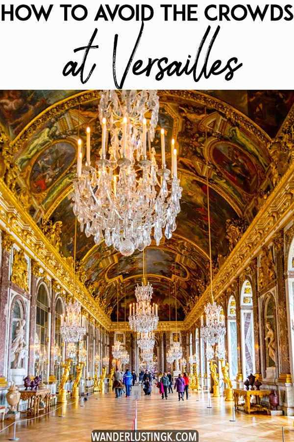 Hoping to avoid the crowds at Versailles? Some travel tips for Versailles on things to know before your visiting, including the best month to visit Versailles and how to avoid standing in line at Versailles! #travel #france #versailles #paris
