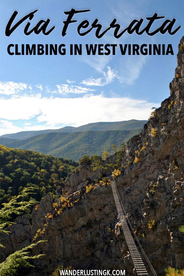 Sind Sie auf der Suche nach einem Kletterabenteuer in den Vereinigten Staaten? Probieren Sie einen Klettersteig in Nelson Rocks, West Virginia, aus.  Dieser atemberaubende Klettersteig ist perfekt für Erstbegeher, die einen Adrenalinkick suchen! #reisen #USA #klettern #abenteuer #westvirginia #viaferrata #klettersteig