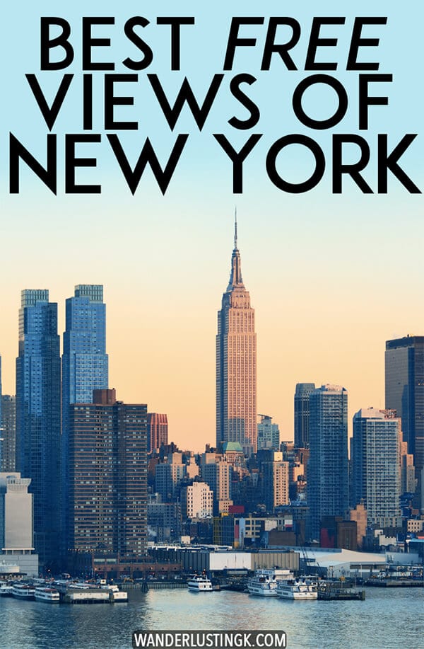 Auf der Suche nach den besten kostenlosen Instagram-Aussichten auf New York City? 12 Orte in New York City mit den besten Aussichten auf die Skyline von Manhattan, die Sie auf Ihrer Reise nach New York City nicht verpassen sollten! #NYC #Reisen #NewYorkCity #NewYork #USA