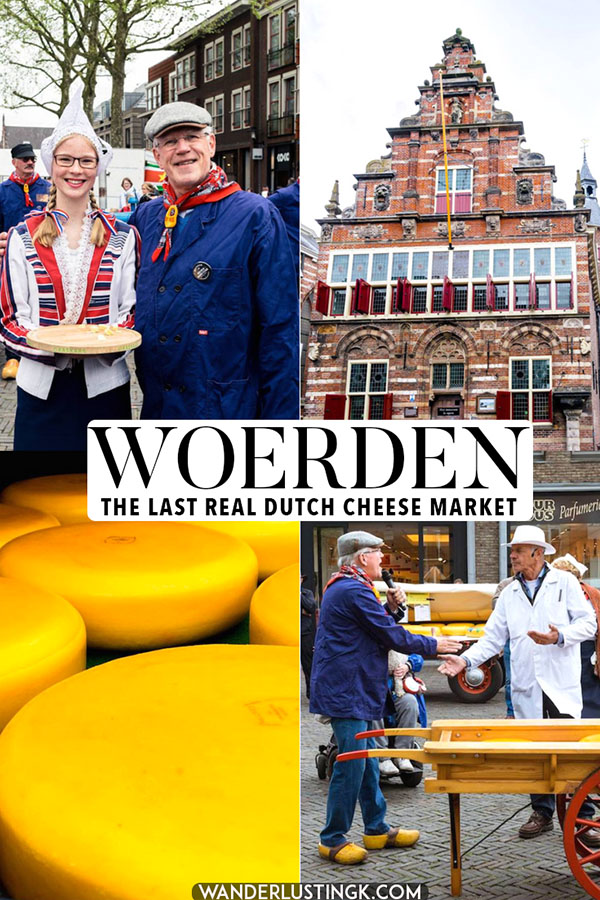 Curious about a Dutch cheese market? Visit the last real Dutch cheese market: the Woerden kaasmarkt. This cheese market is the last real commercial cheese market in the Netherlands. Read about visiting it and what to do in Woerden, the Netherlands. #dutch #cheese #netherlands #travel #gouda