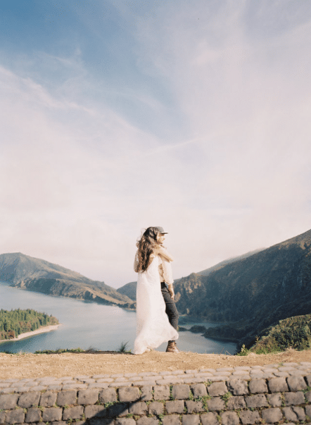 Couple in Azores, Portugal. For more Portuguese elopement inspiration and European elopements, find out the most romantic places to elope.