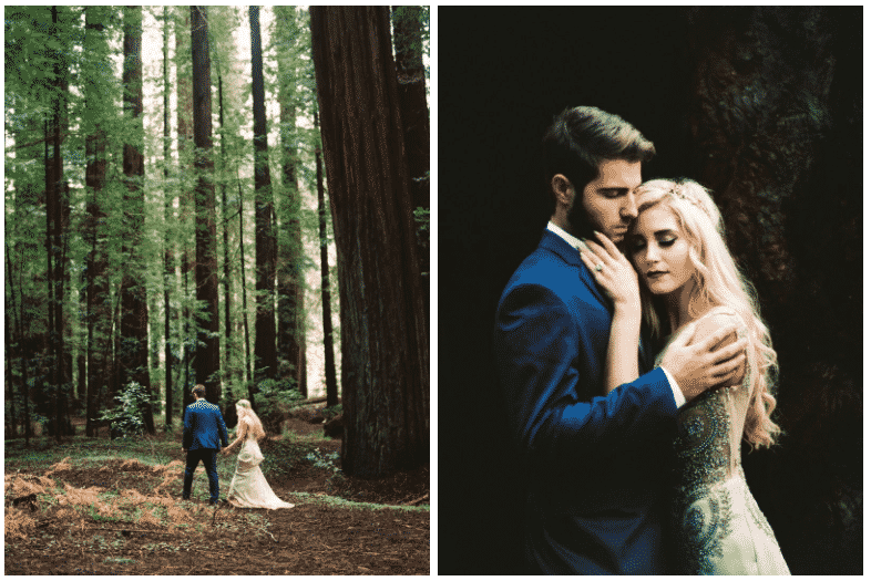 Beautiful redwood forest elopement inspiration by Julian Navarette. For more information about the most unique places to elope, read tips on how to elope!